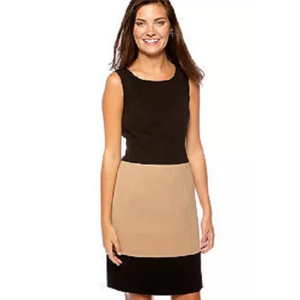 Nine West Black  Tan Sleeveless Dress